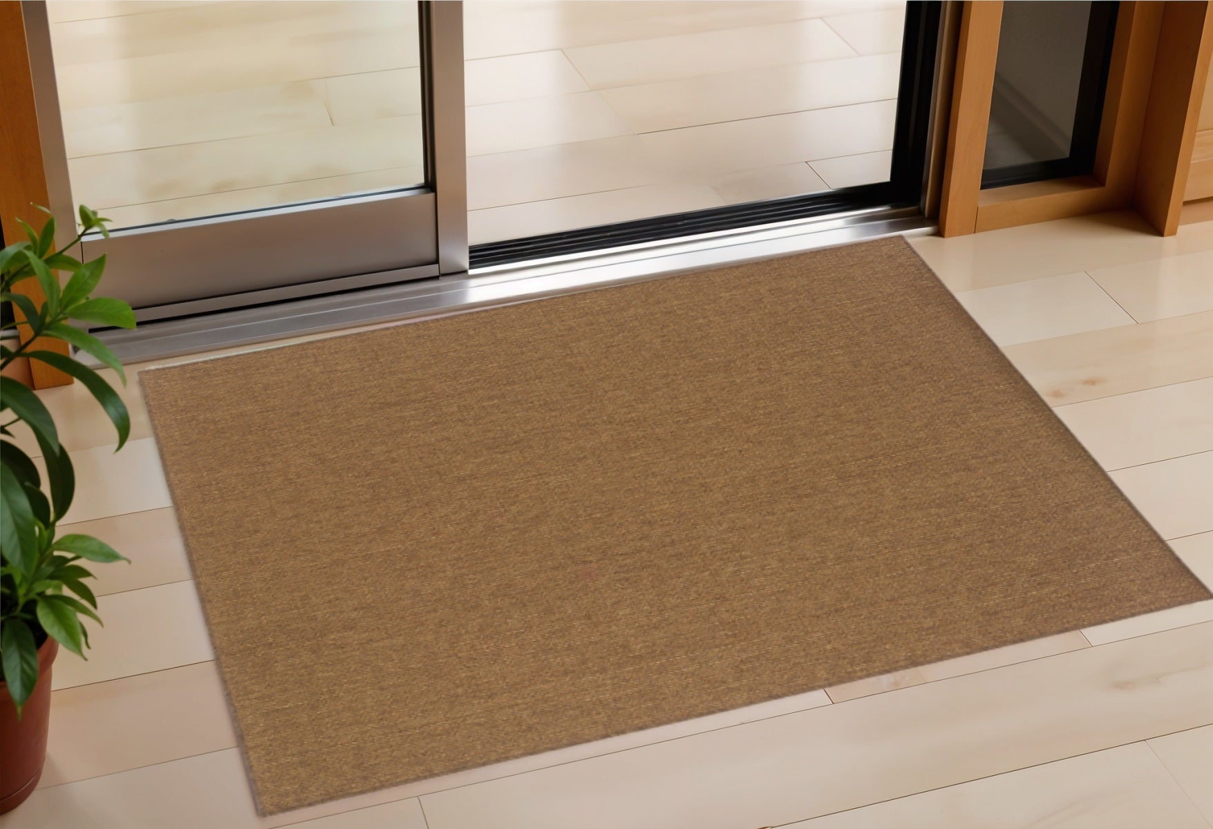 2' X 4' Tan Stain Resistant Indoor Outdoor Area Rug Homeroots Outdoor