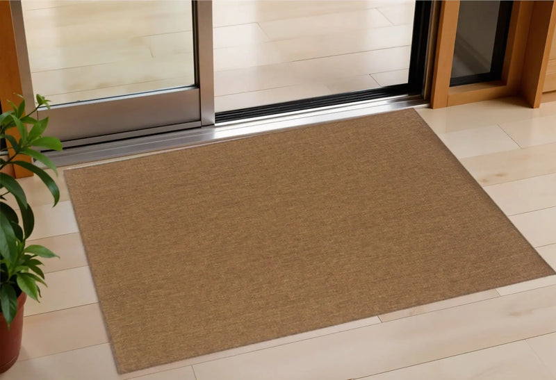 2' X 4' Tan Stain Resistant Indoor Outdoor Area Rug Homeroots Outdoor