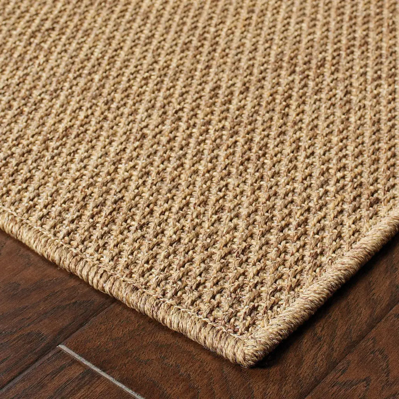 2' X 4' Tan Stain Resistant Indoor Outdoor Area Rug Homeroots Outdoor