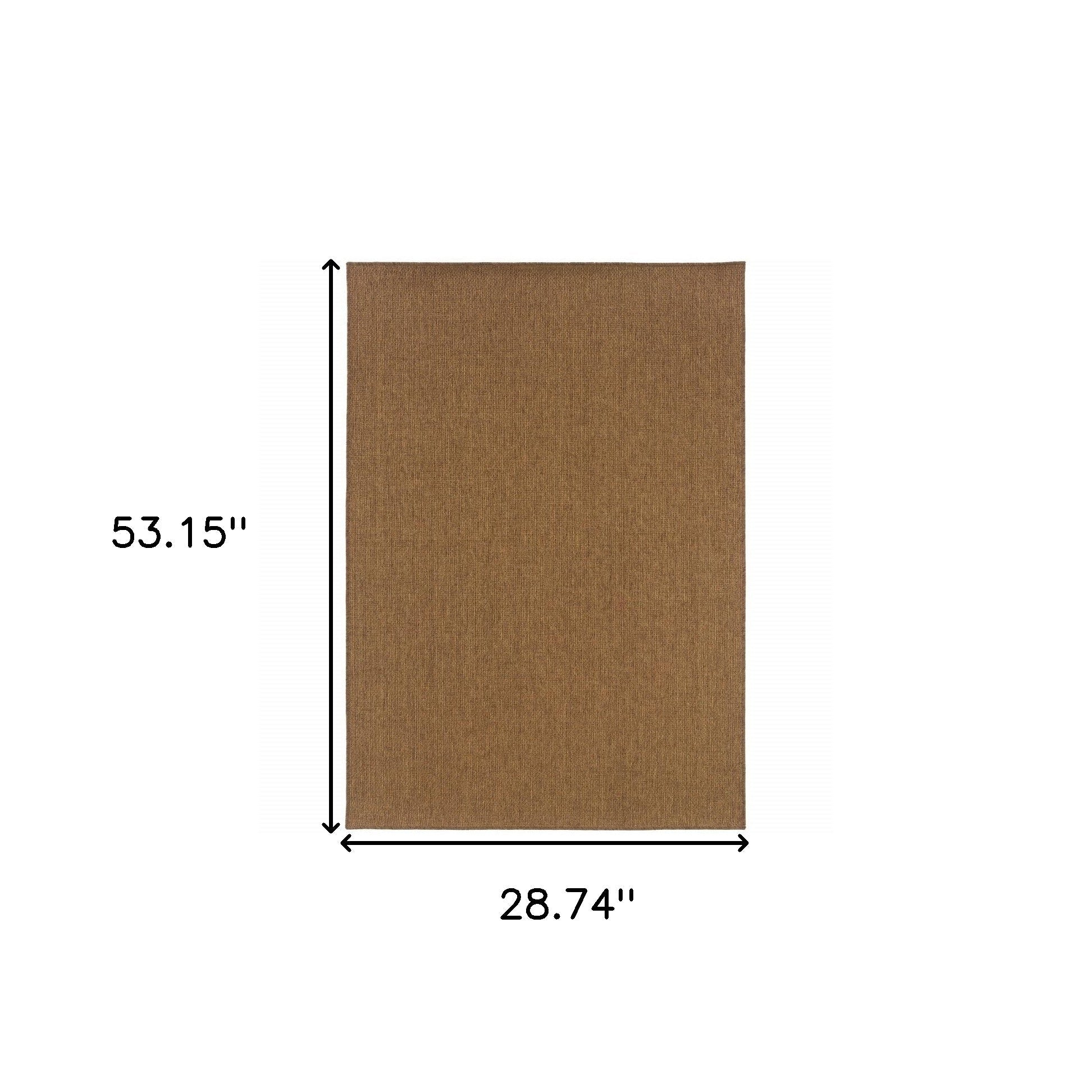 2' X 4' Tan Stain Resistant Indoor Outdoor Area Rug Homeroots Outdoor