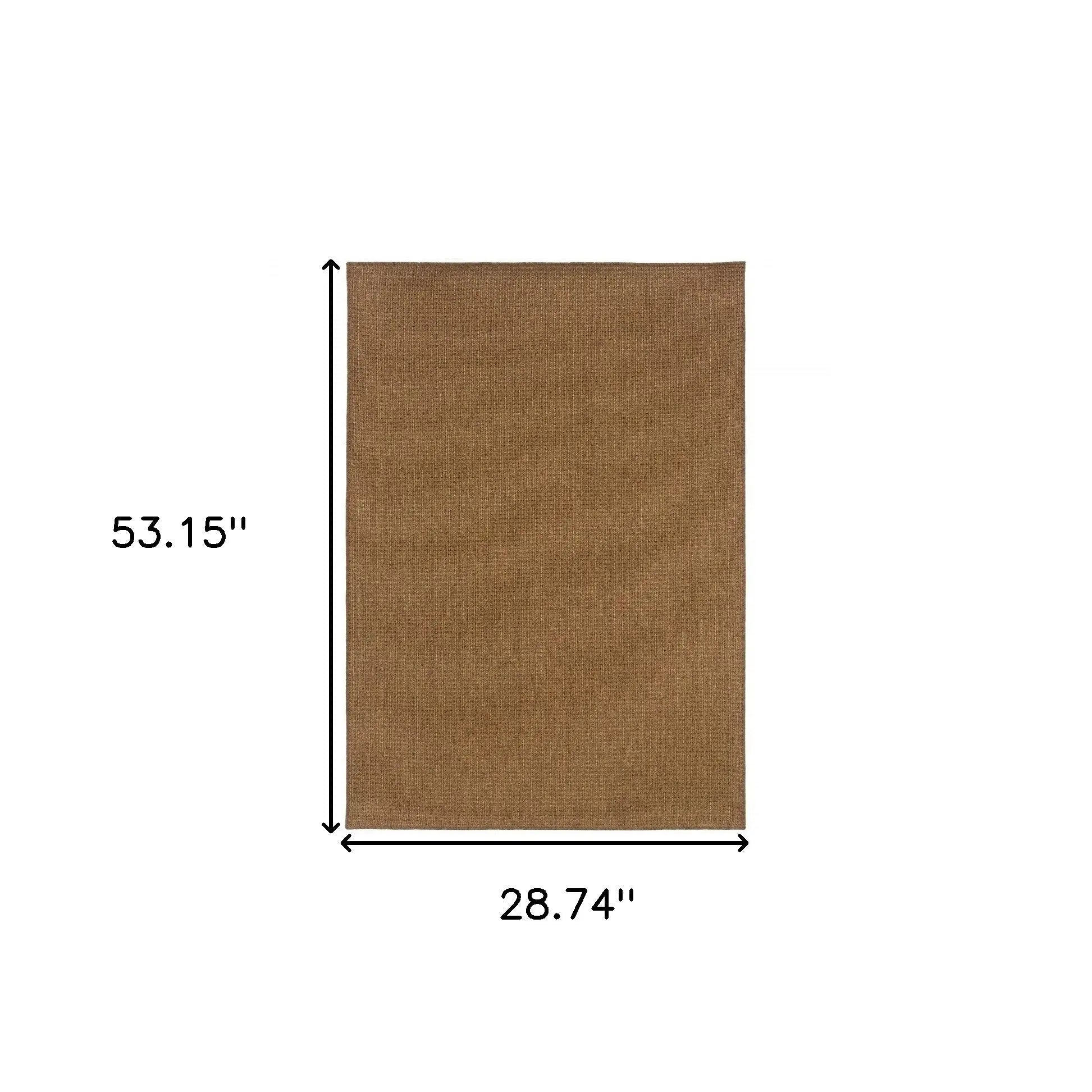 2' X 4' Tan Stain Resistant Indoor Outdoor Area Rug Homeroots Outdoor