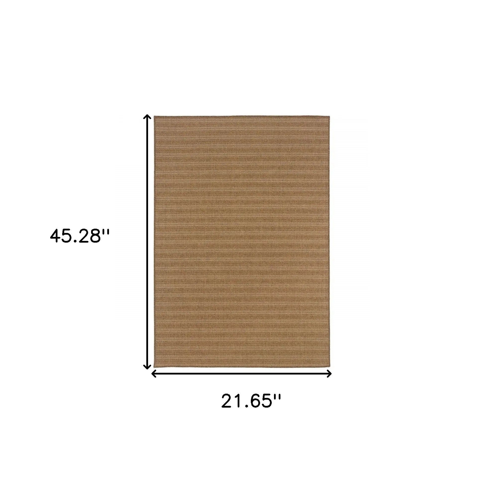 2' X 4' Tan Striped Stain Resistant Indoor Outdoor Area Rug Homeroots Outdoor