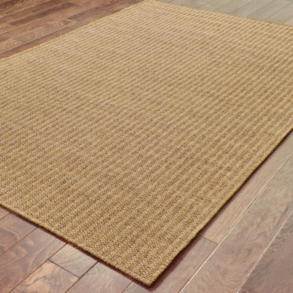 2' X 4' Tan Striped Stain Resistant Indoor Outdoor Area Rug Homeroots Outdoor
