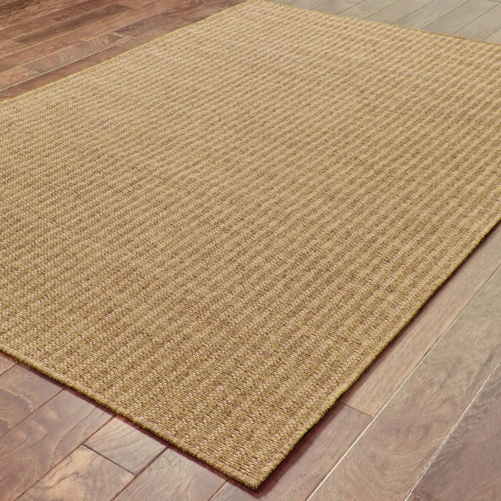 2' X 4' Tan Striped Stain Resistant Indoor Outdoor Area Rug Homeroots Outdoor