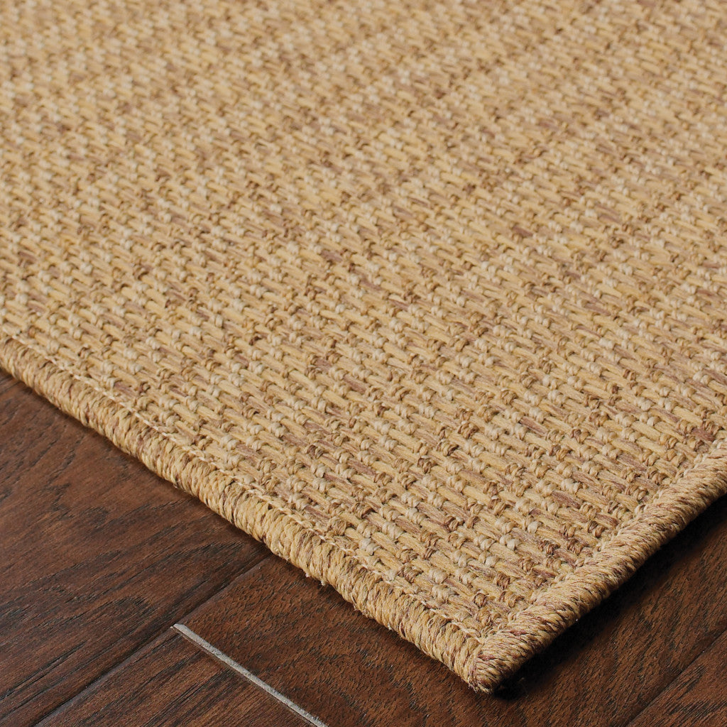 2' X 4' Tan Striped Stain Resistant Indoor Outdoor Area Rug Homeroots Outdoor