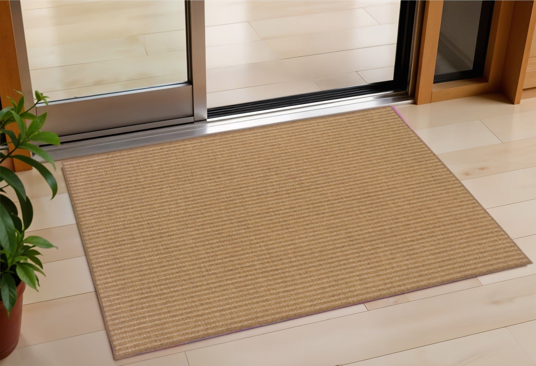 2' X 4' Tan Striped Stain Resistant Indoor Outdoor Area Rug Homeroots Outdoor