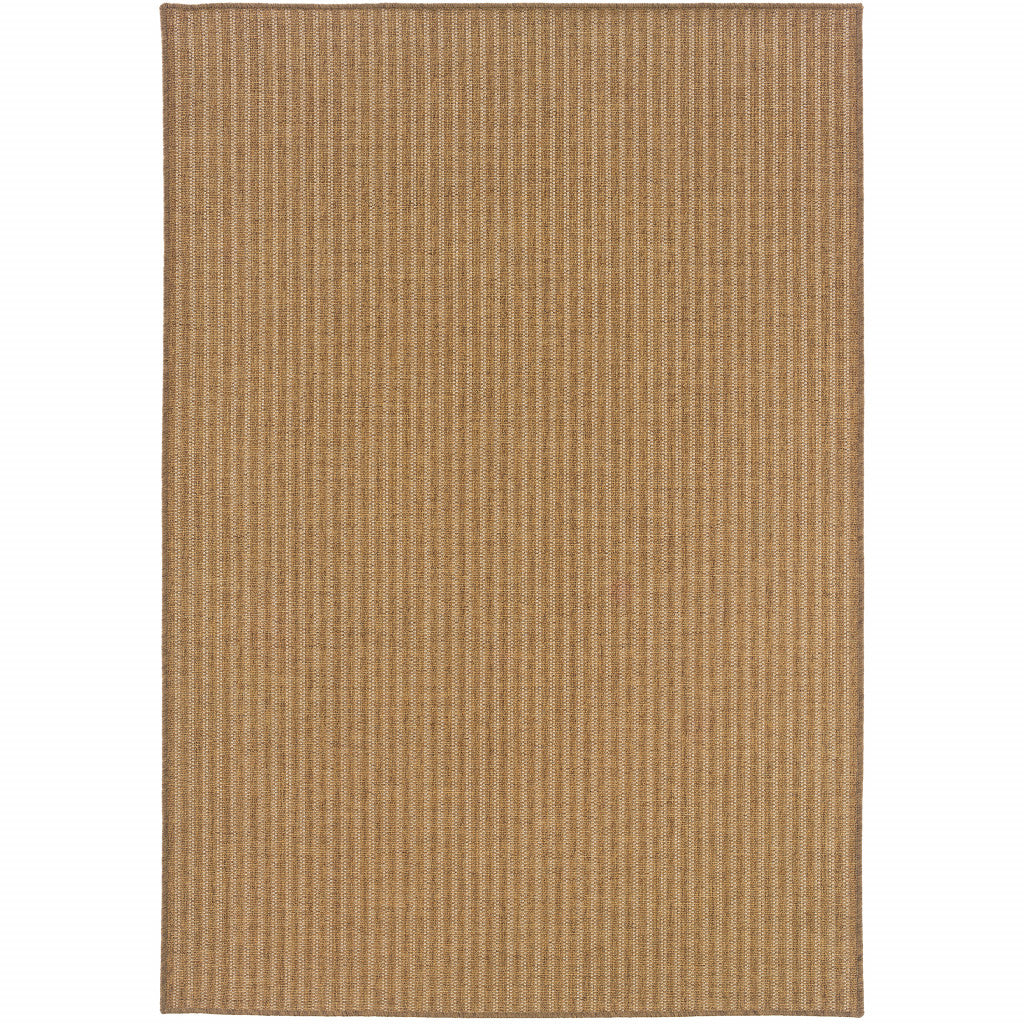 2' X 4' Tan Striped Stain Resistant Indoor Outdoor Area Rug Homeroots Outdoor