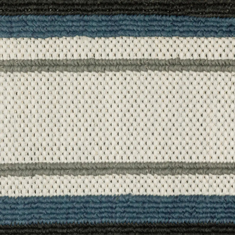2' X 7' Blue and Beige Geometric Stain Resistant Indoor Outdoor Area Rug Homeroots Outdoor