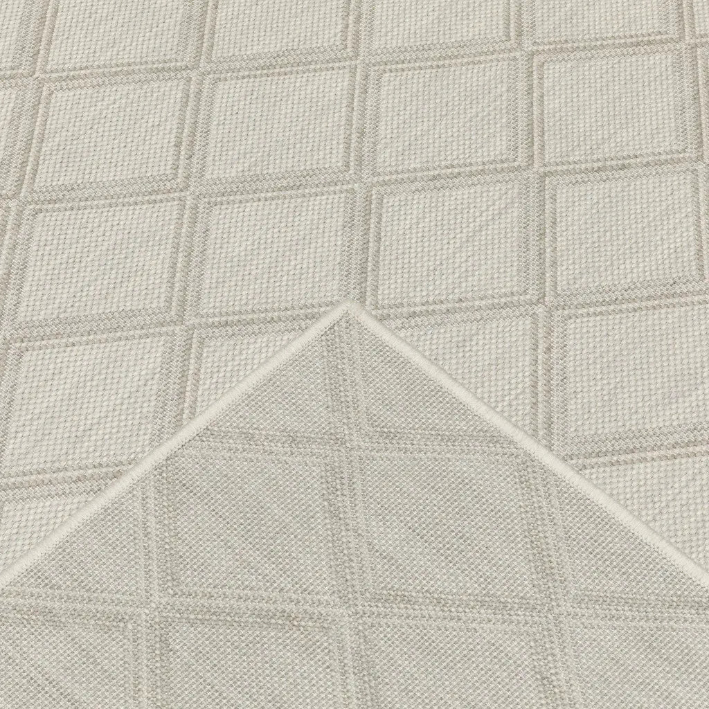 2' X 7' Gray and Ivory Geometric Stain Resistant Indoor Outdoor Area Rug Homeroots Outdoor