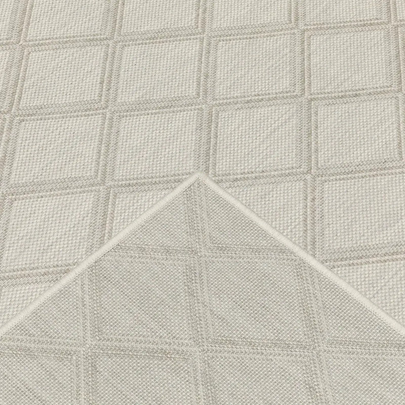 2' X 7' Gray and Ivory Geometric Stain Resistant Indoor Outdoor Area Rug Homeroots Outdoor