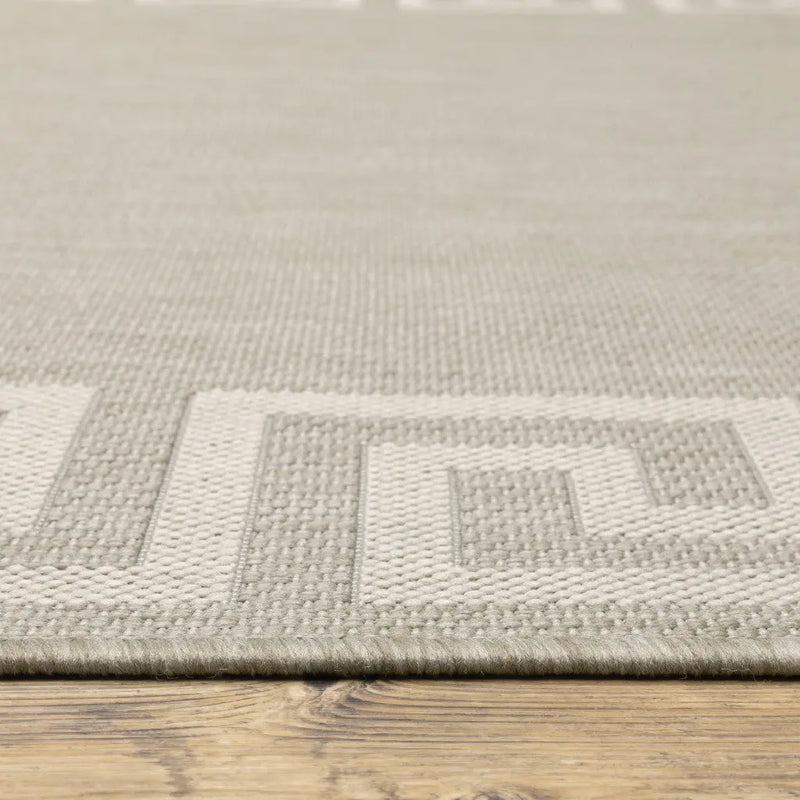 2' X 7' Gray and Ivory Stain Resistant Indoor Outdoor Area Rug Homeroots Outdoor