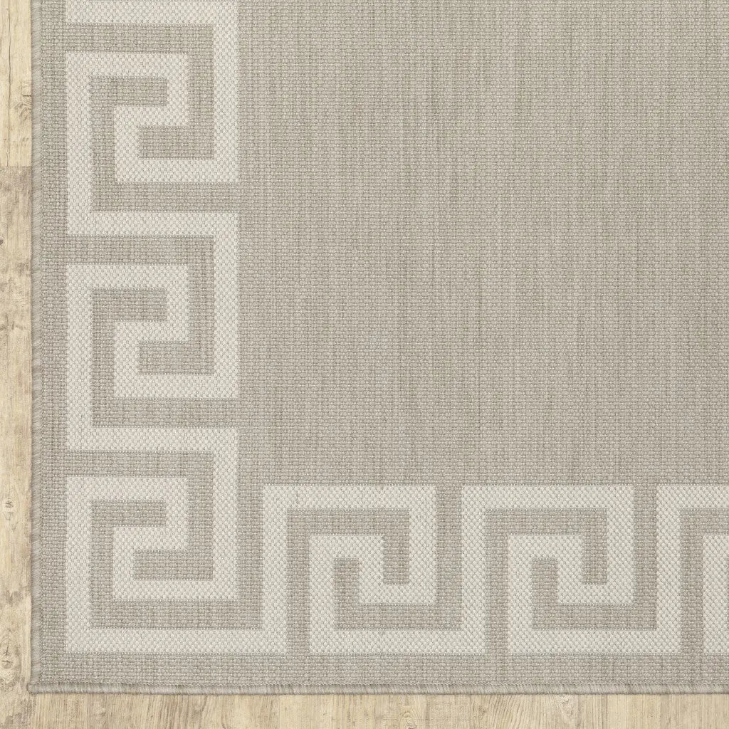 2' X 7' Gray and Ivory Stain Resistant Indoor Outdoor Area Rug Homeroots Outdoor