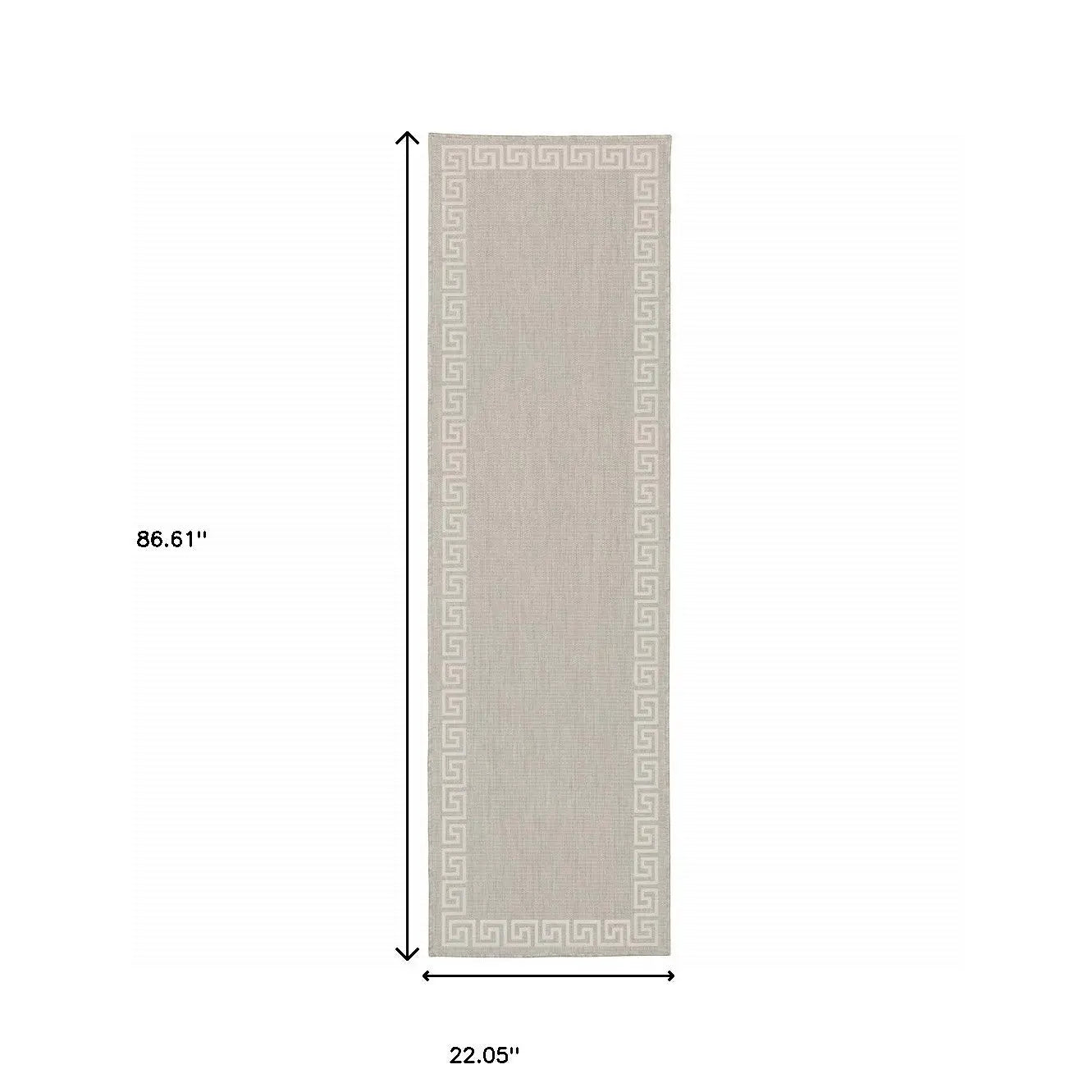 2' X 7' Gray and Ivory Stain Resistant Indoor Outdoor Area Rug Homeroots Outdoor