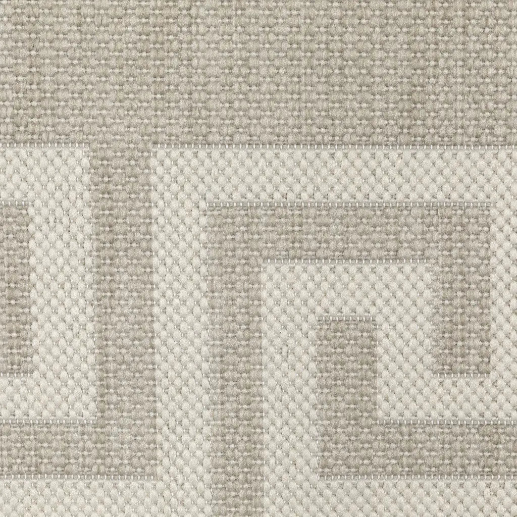2' X 7' Gray and Ivory Stain Resistant Indoor Outdoor Area Rug Homeroots Outdoor