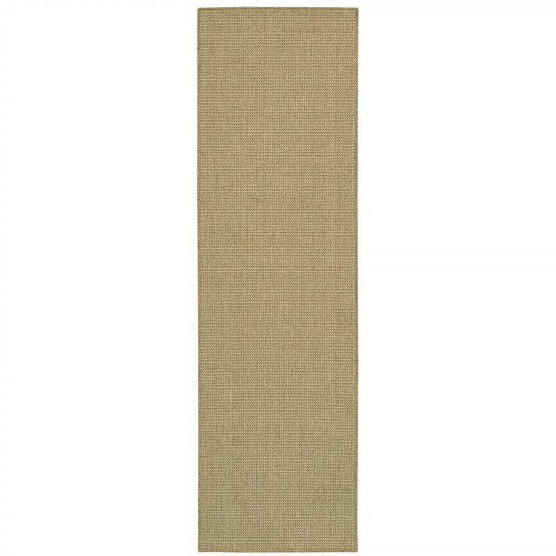 2' X 8' Beige Stain Resistant Indoor Outdoor Area Rug Homeroots Outdoor