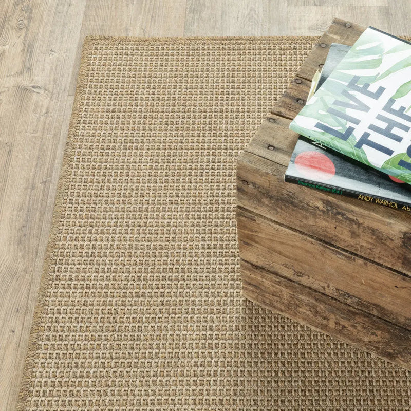 2' X 8' Beige Stain Resistant Indoor Outdoor Area Rug Homeroots Outdoor