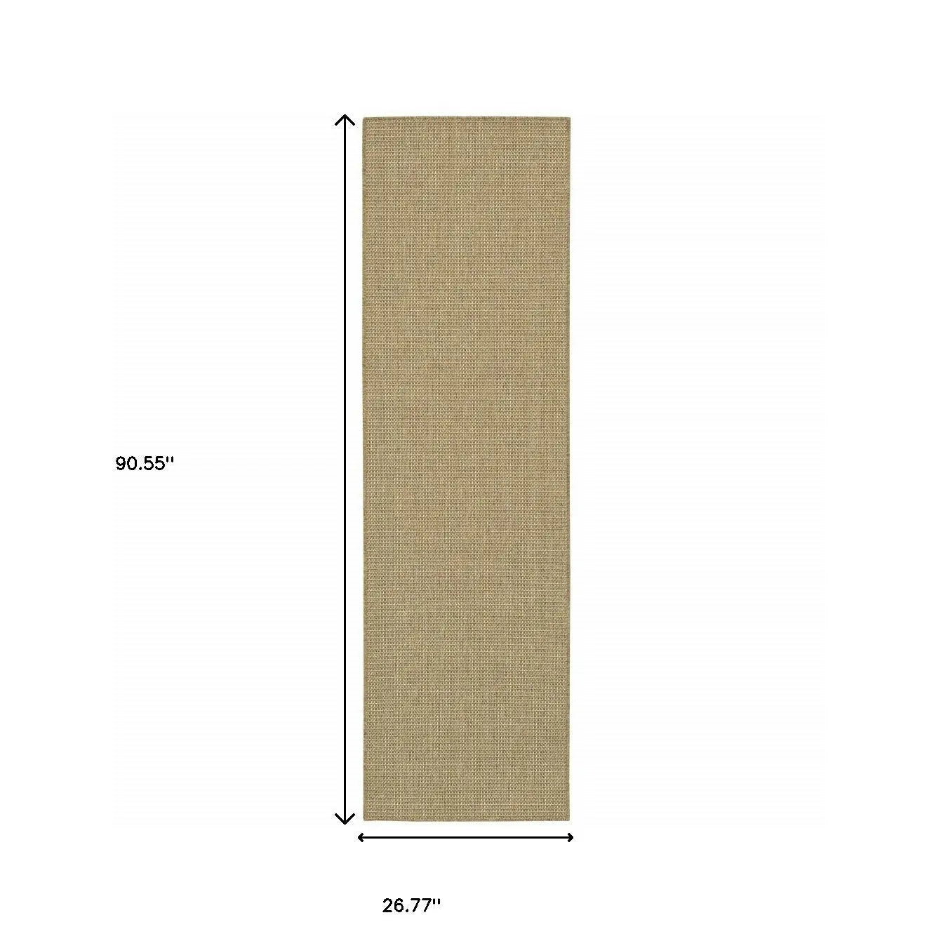 2' X 8' Beige Stain Resistant Indoor Outdoor Area Rug Homeroots Outdoor