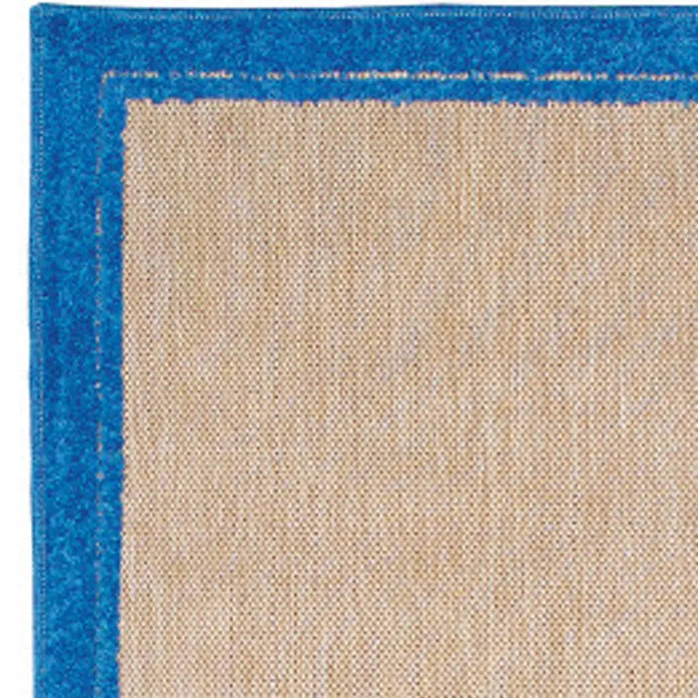 2' X 8' Blue and Beige Stain Resistant Indoor Outdoor Area Rug Homeroots Outdoor