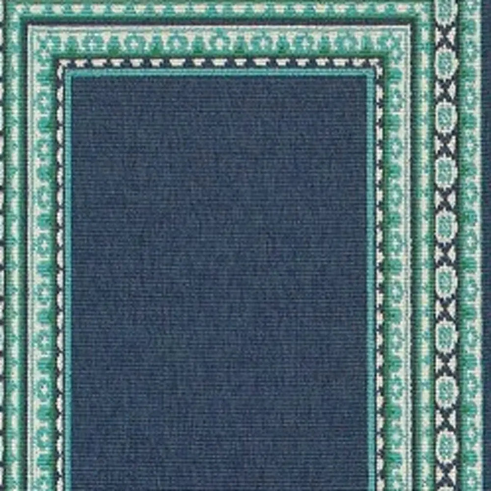 2' X 8' Blue and Green Indoor Outdoor Area Rug Homeroots Outdoor