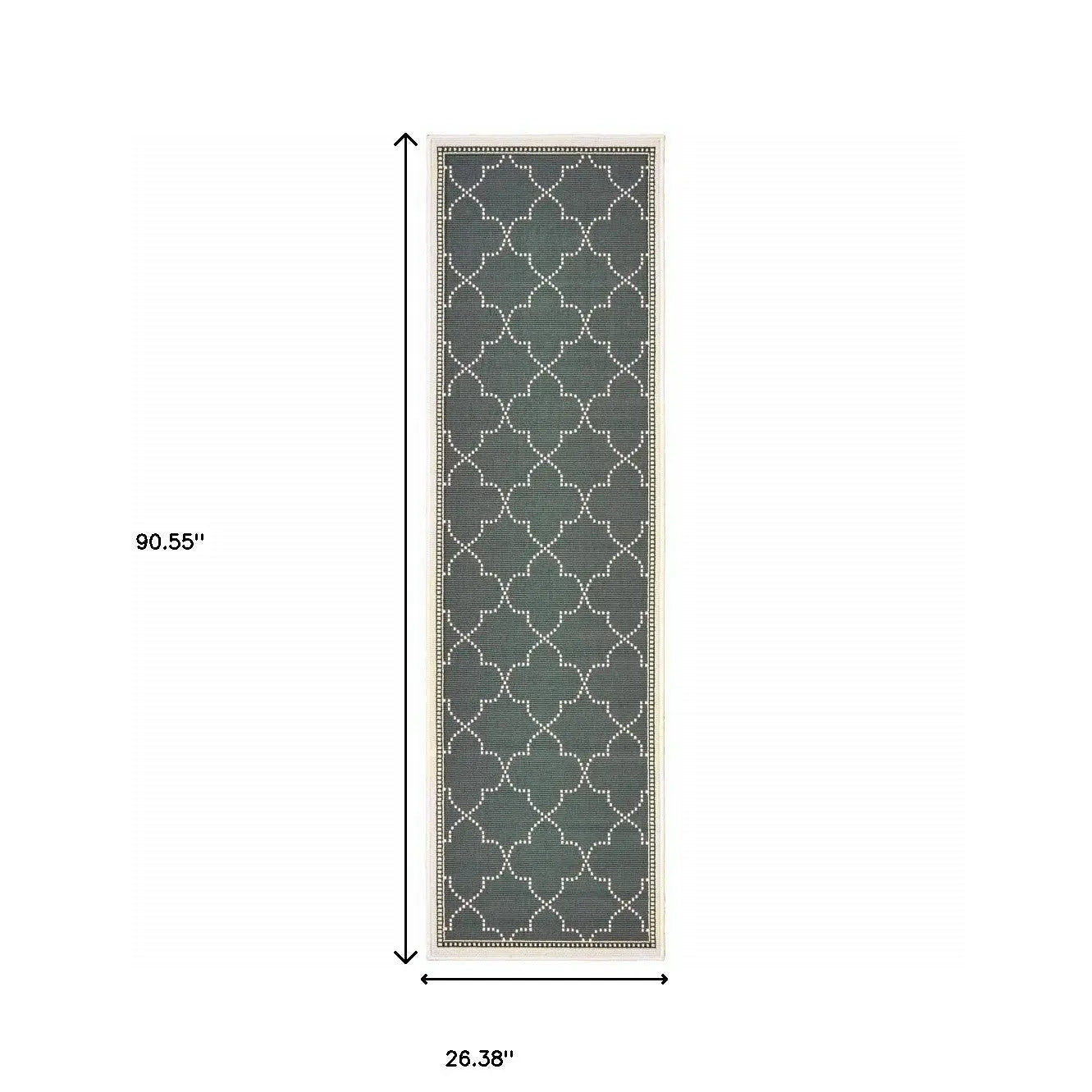 2' X 8' Gray and Ivory Geometric Stain Resistant Indoor Outdoor Area Rug Homeroots Outdoor