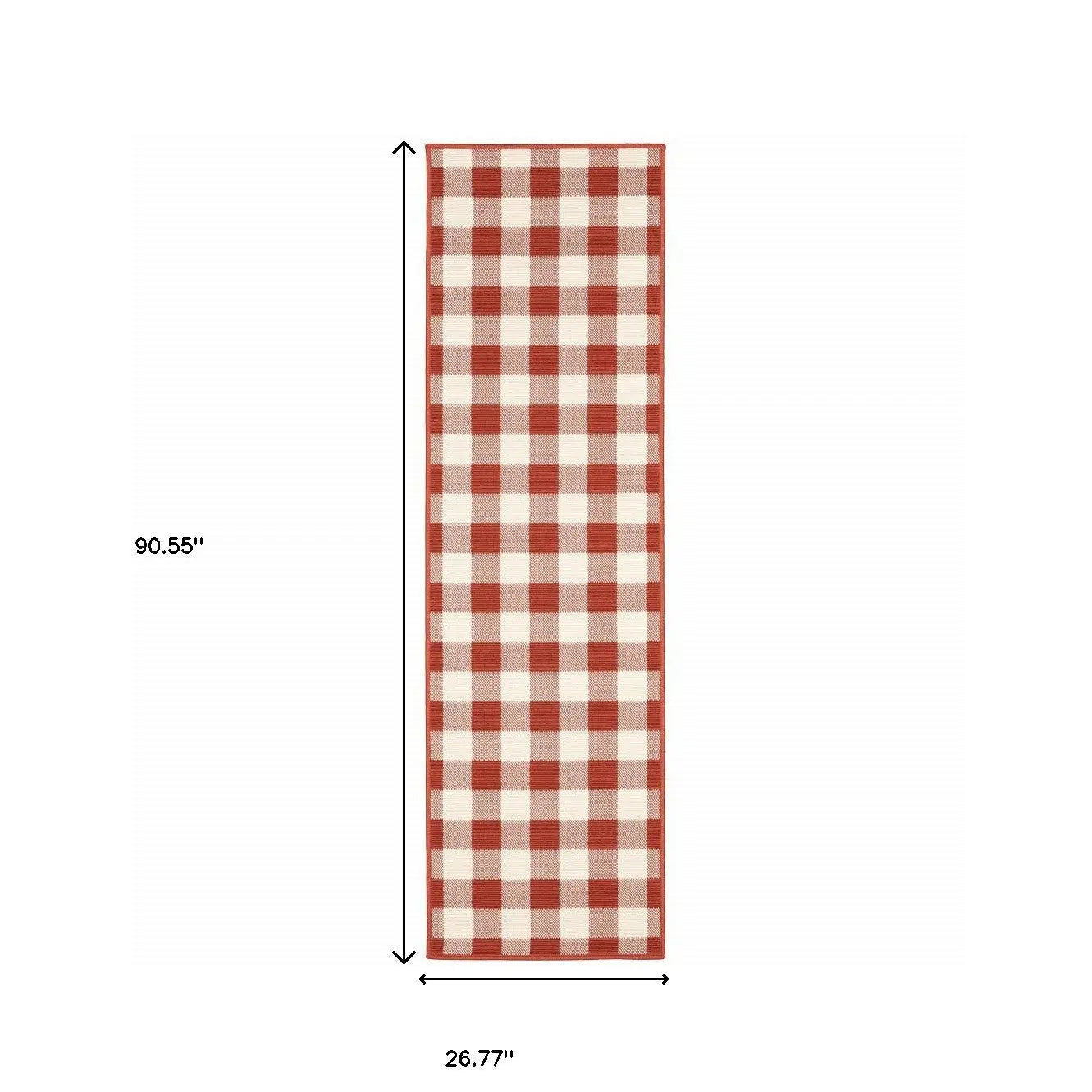 2' X 8' Red and Ivory Geometric Stain Resistant Indoor Outdoor Area Rug Homeroots Outdoor