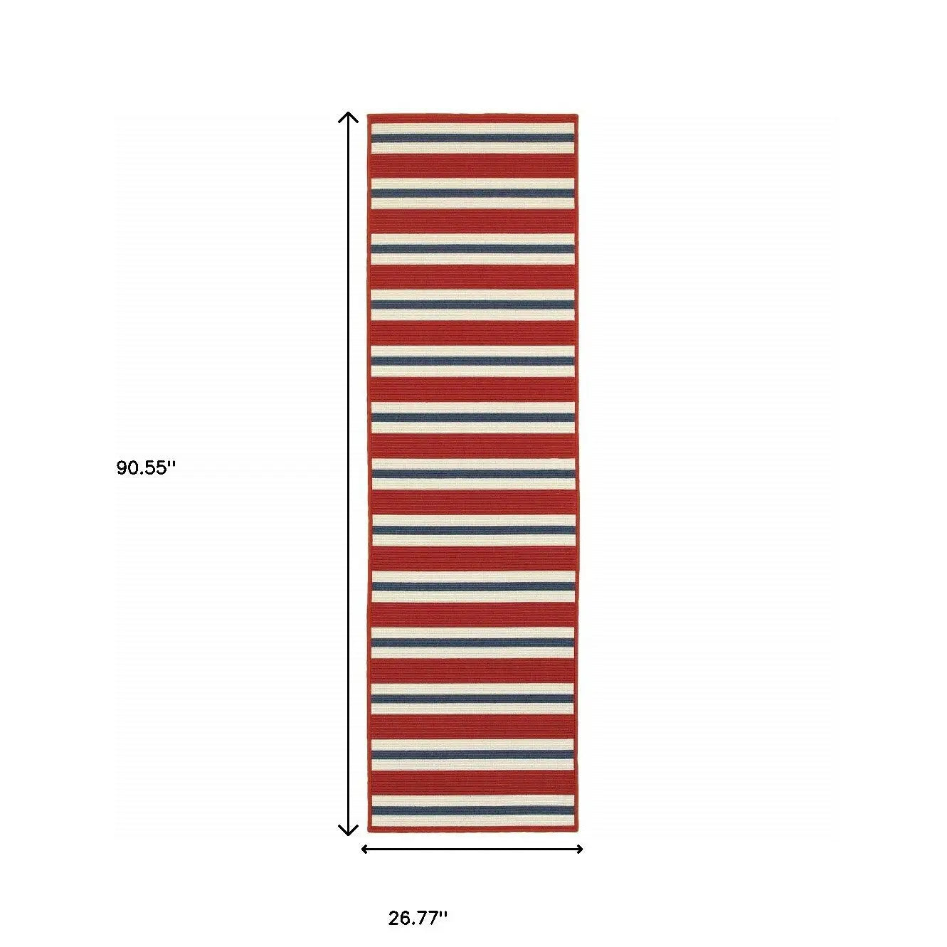 2' X 8' Red and Ivory Geometric Stain Resistant Indoor Outdoor Area Rug Homeroots Outdoor