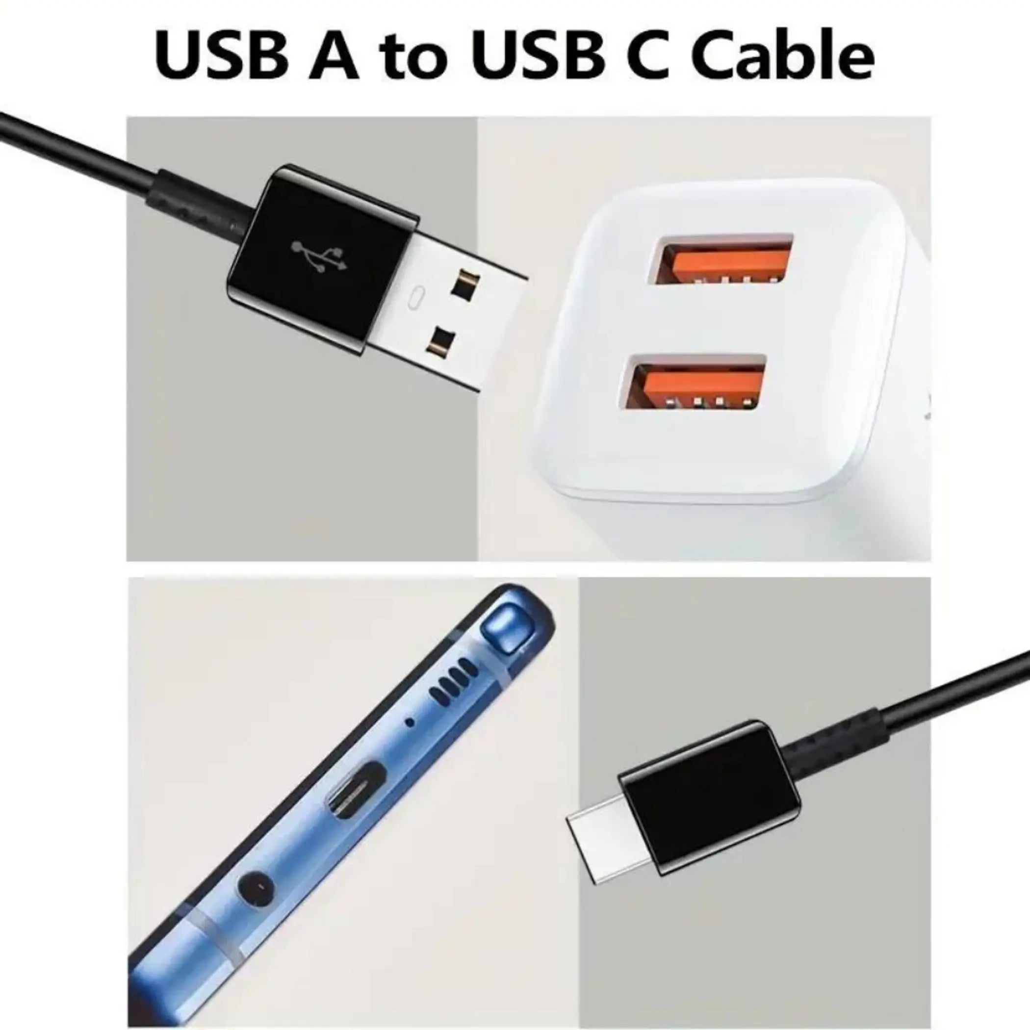 3-Pack Charger Type C Cable 3FT - 10FT Indoor Outdoor
