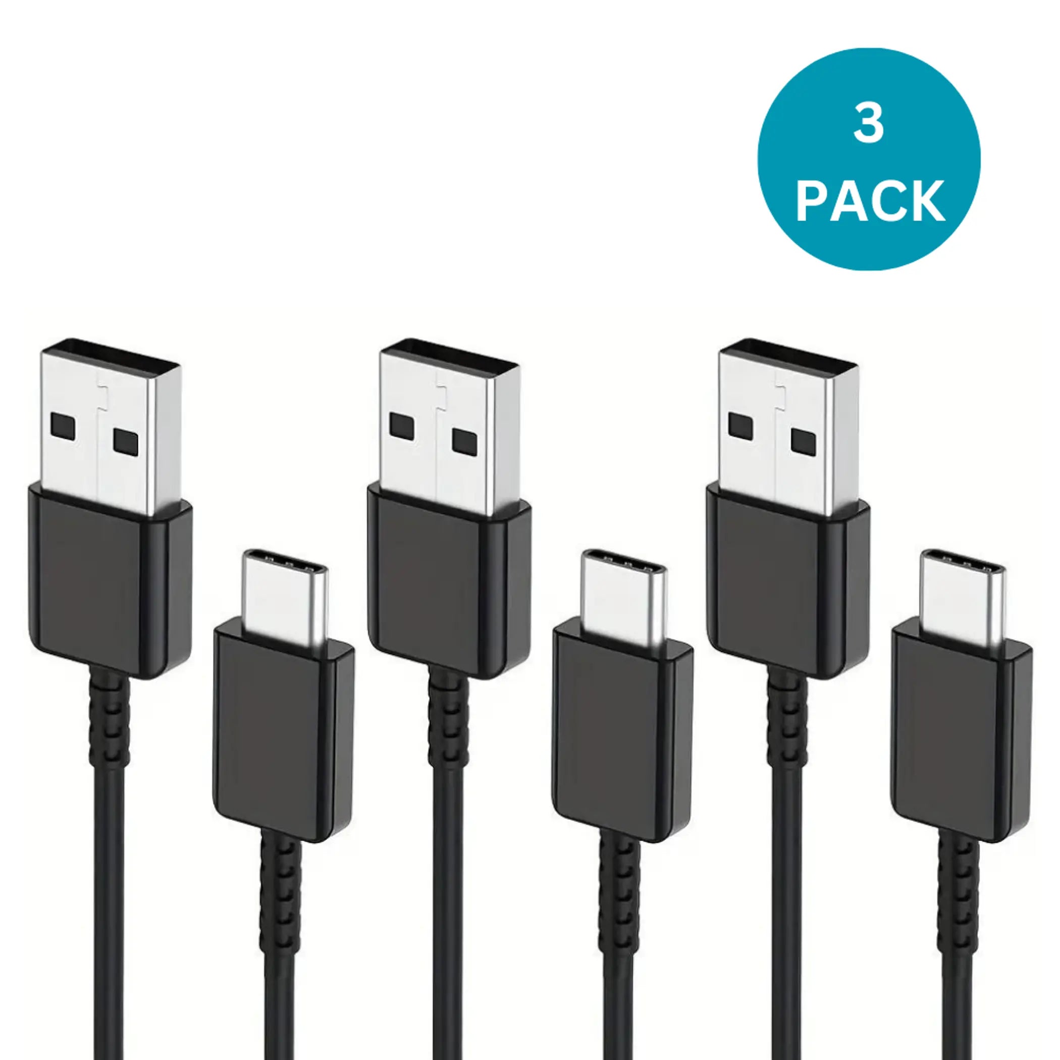 3-Pack Charger Type C Cable 3FT - 10FT Indoor Outdoor