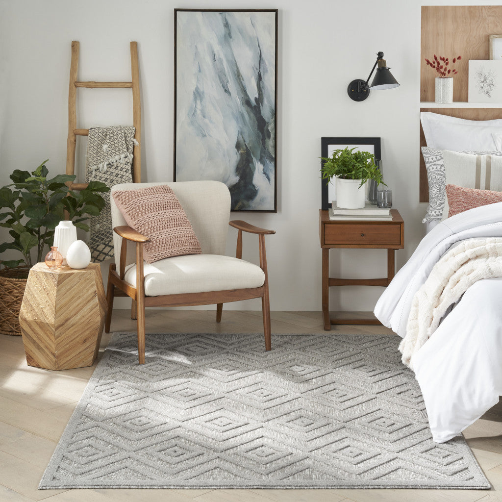 5' X 7' Gray Indoor Outdoor Area Rug - GreatEagleInc