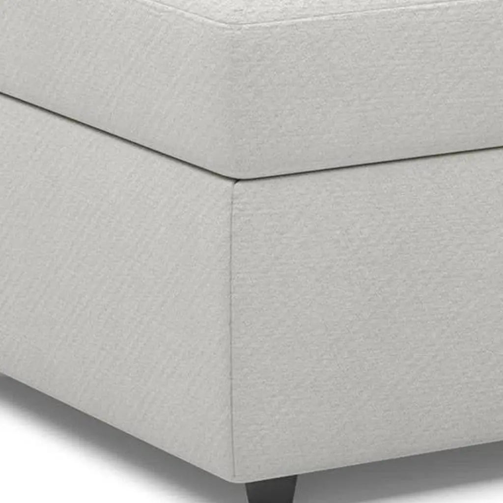30" Beige and Black Chenille Storage Ottoman Homeroots Living Room