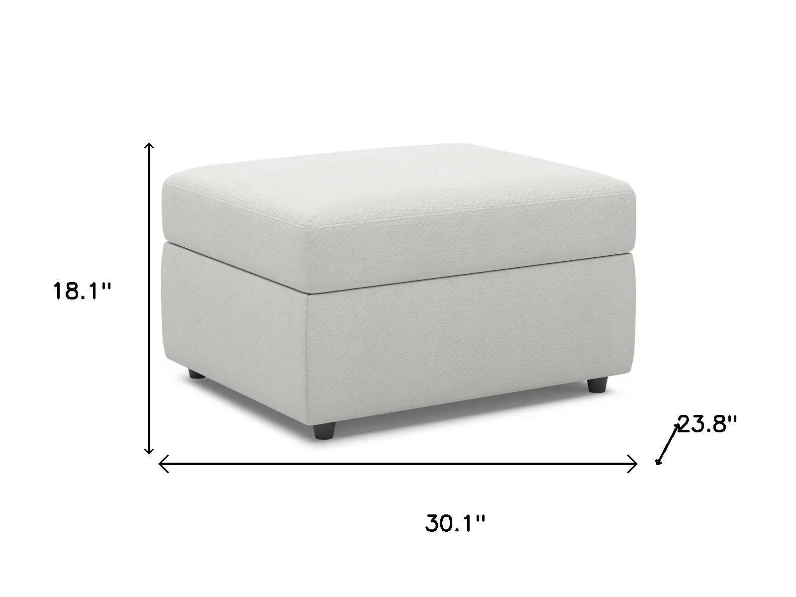 30" Beige and Black Chenille Storage Ottoman Homeroots Living Room