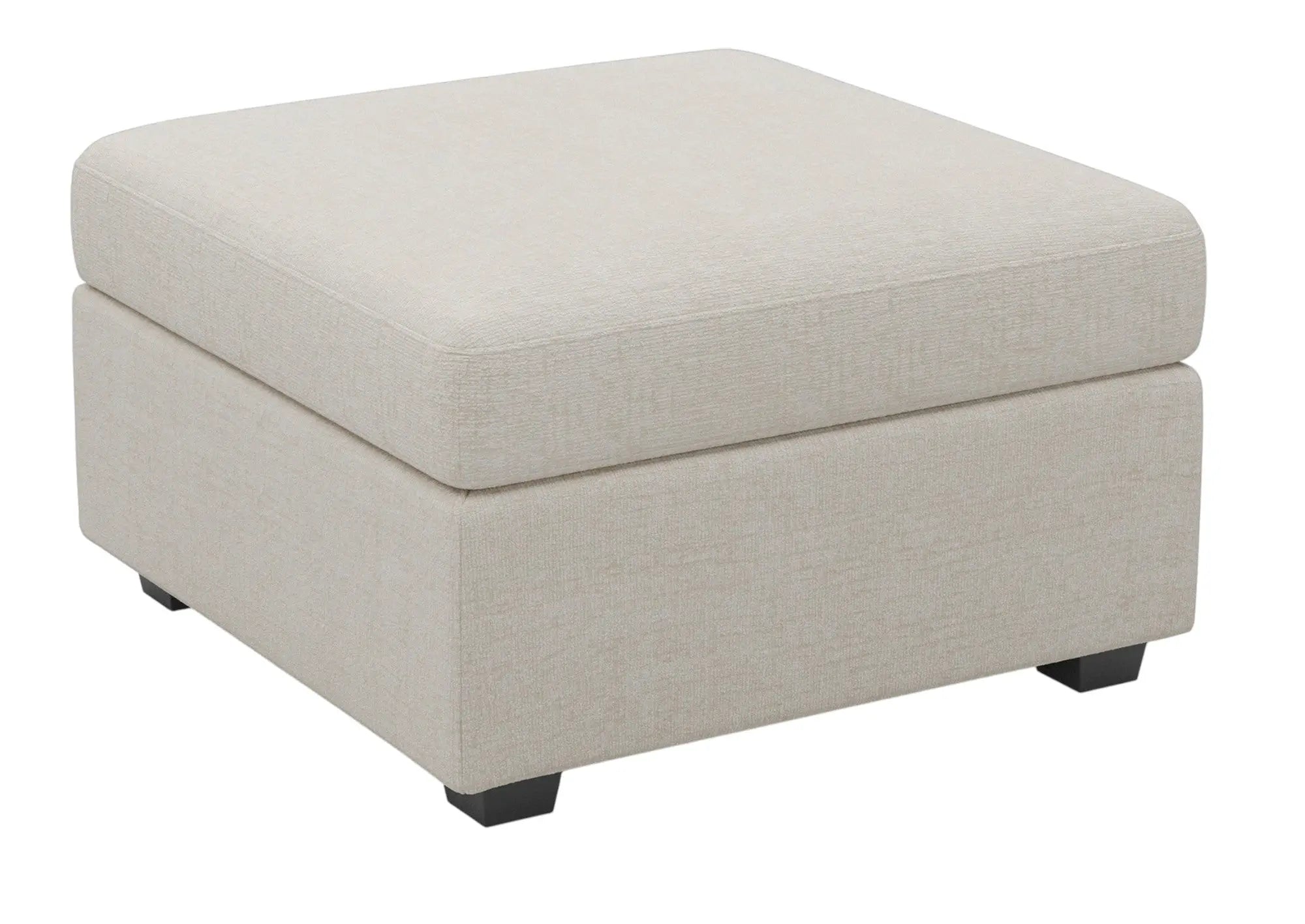 30" Beige and Black Chenille Storage Ottoman Homeroots Living Room