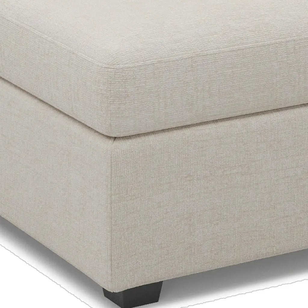 30" Beige and Black Chenille Storage Ottoman Homeroots Living Room