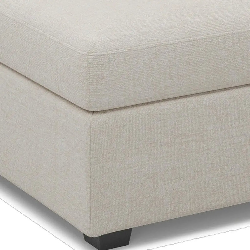 30" Beige and Black Chenille Storage Ottoman Homeroots Living Room