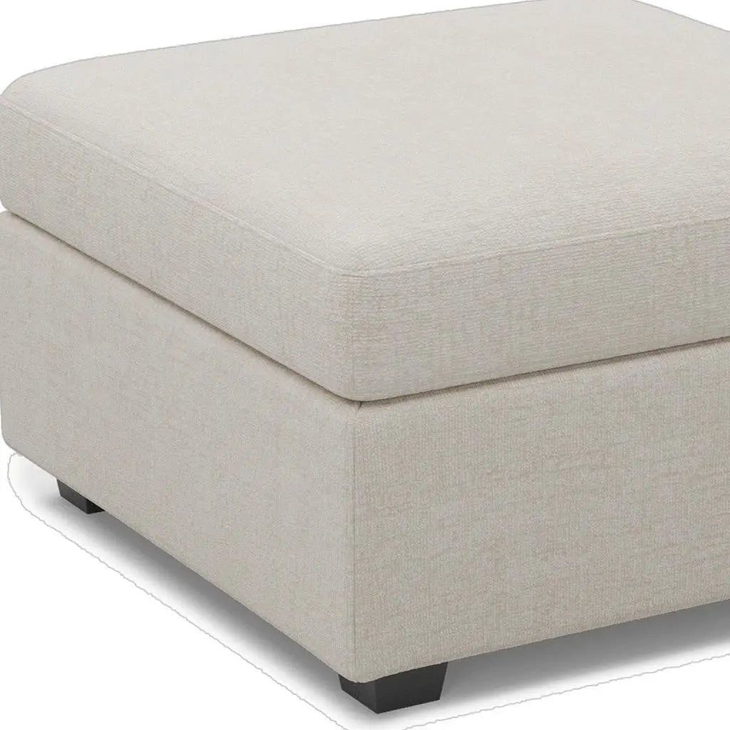 30" Beige and Black Chenille Storage Ottoman Homeroots Living Room