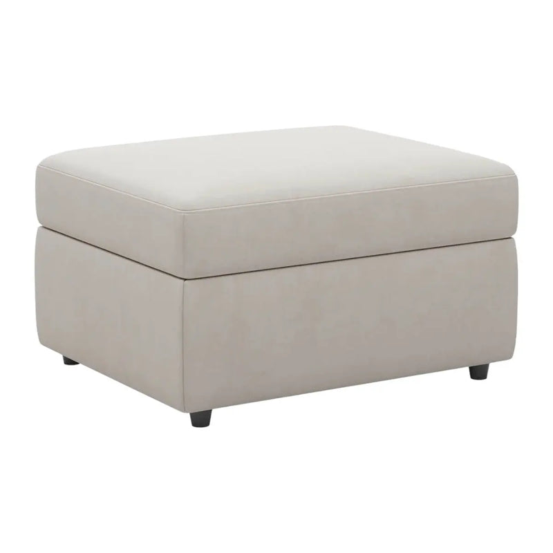 30" Beige and Black Velvet Storage Ottoman Homeroots Living Room