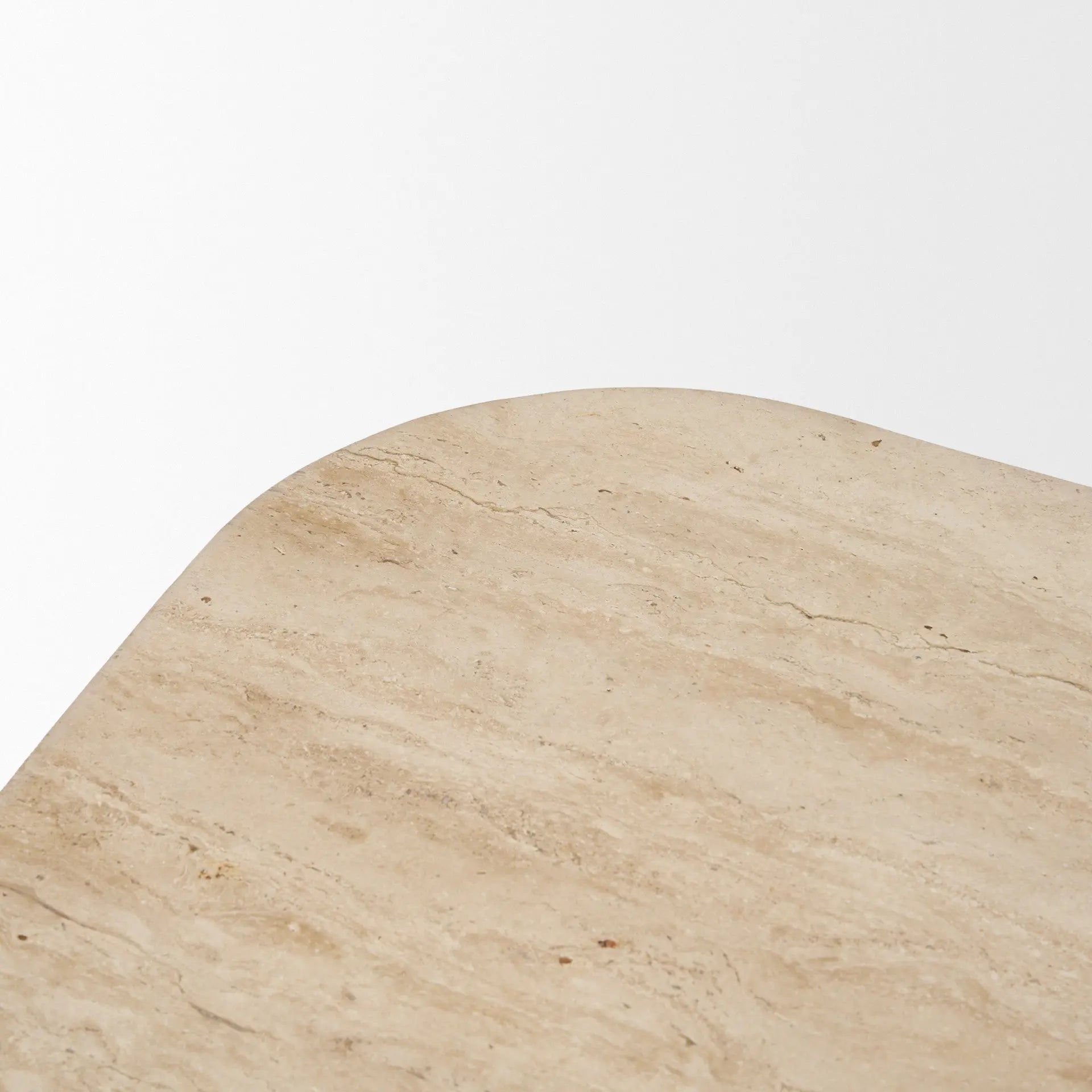 30" Beige and Brown Stone and Solid Wood Sled Coffee Table Homeroots Living Room