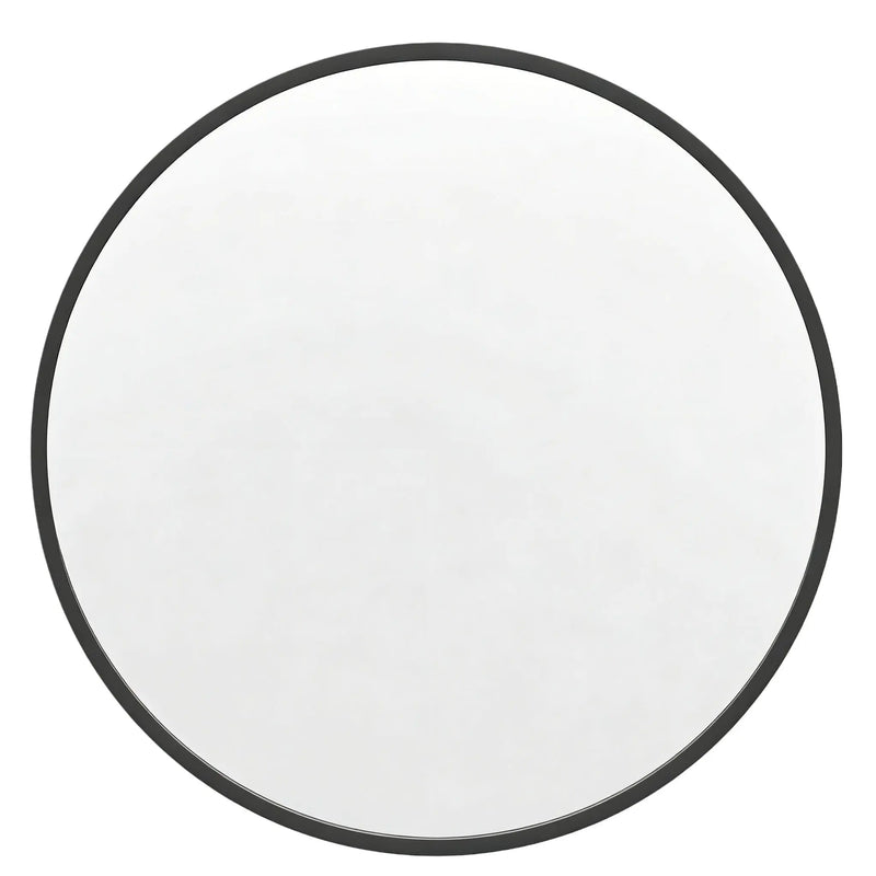 30" Black Aluminum Round Framed Accent Mirror Homeroots Bed & Bath
