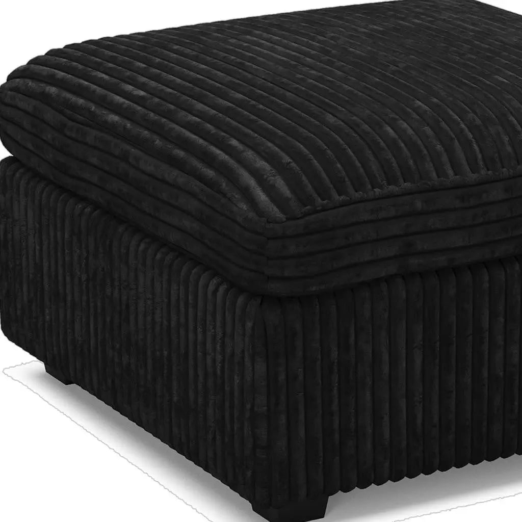 30" Black Corduroy Storage Ottoman Homeroots Living Room