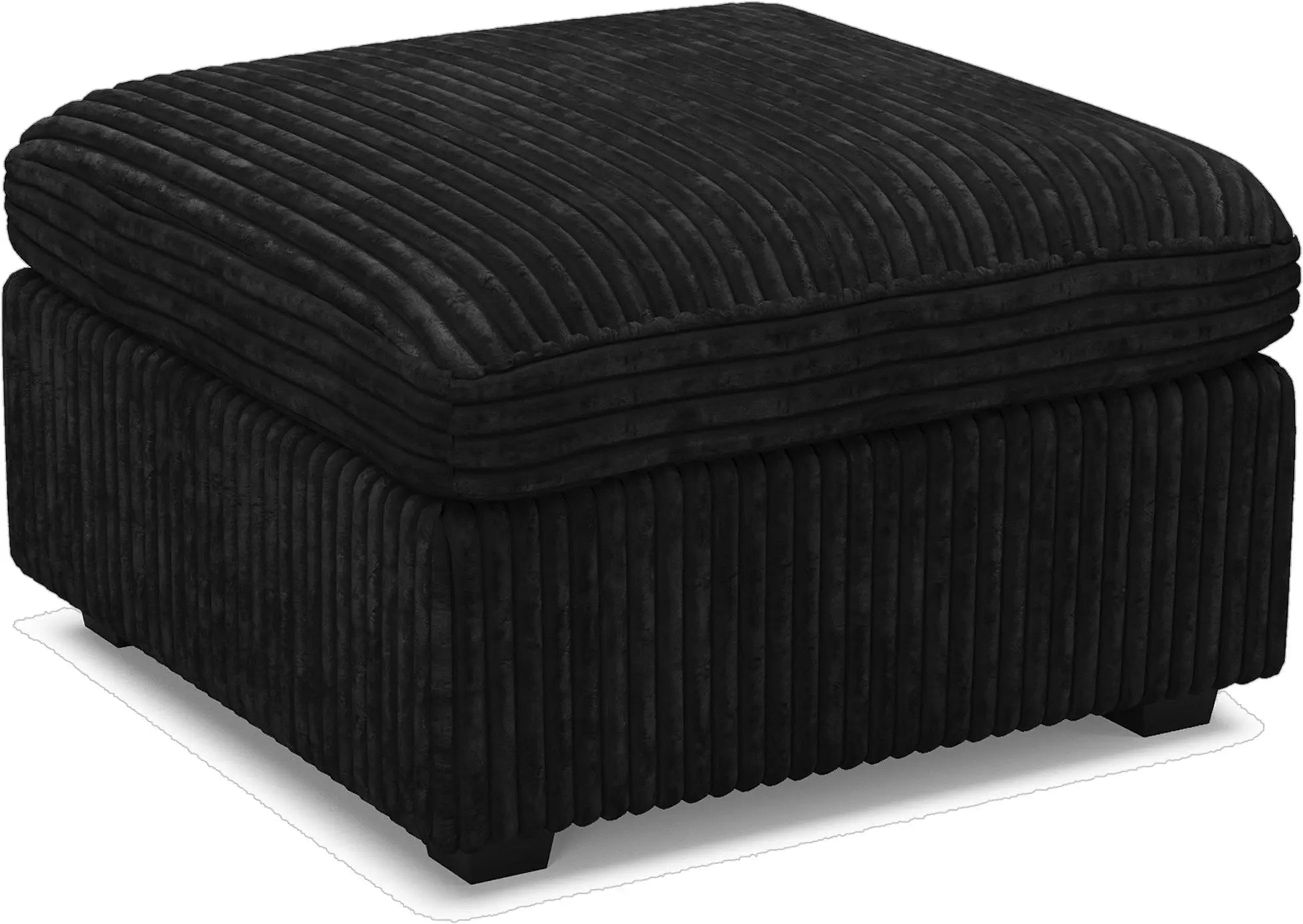 30" Black Corduroy Storage Ottoman Homeroots Living Room