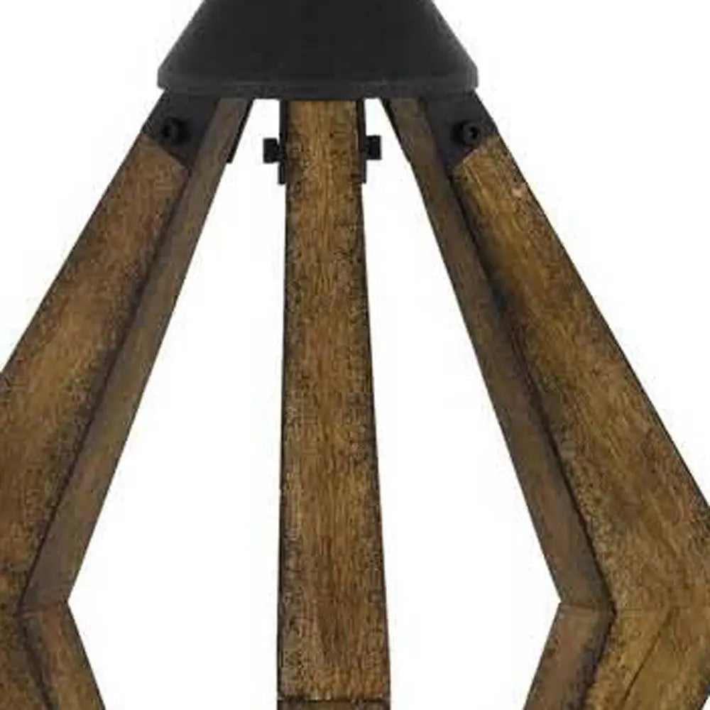 30" Black Metal Lantern Table Lamp With Gray Empire Shade Homeroots Lighting