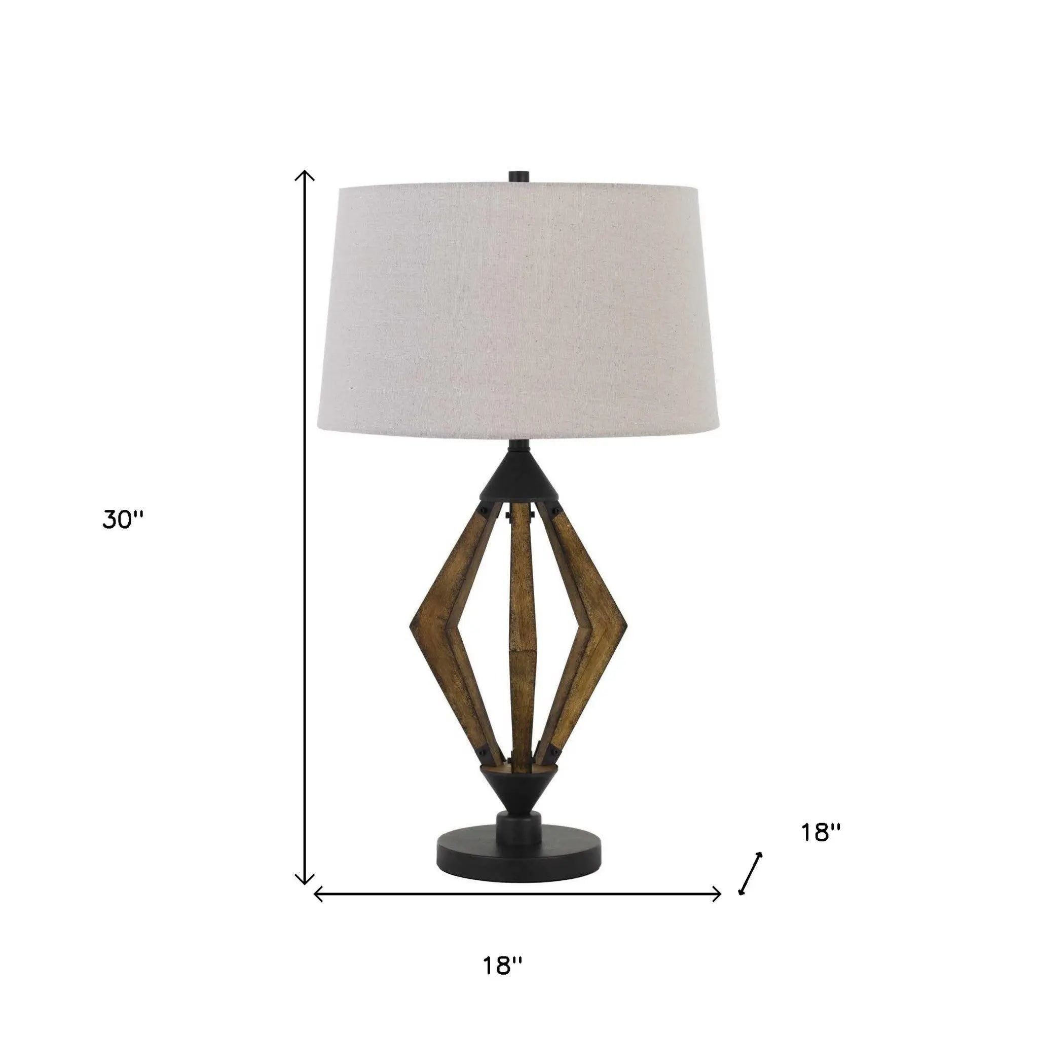30" Black Metal Lantern Table Lamp With Gray Empire Shade Homeroots Lighting