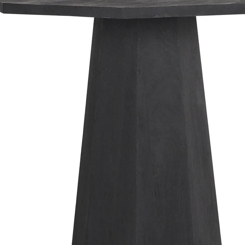 30" Black Solid Wood Hexagonal Pedestal End Table Homeroots Living Room