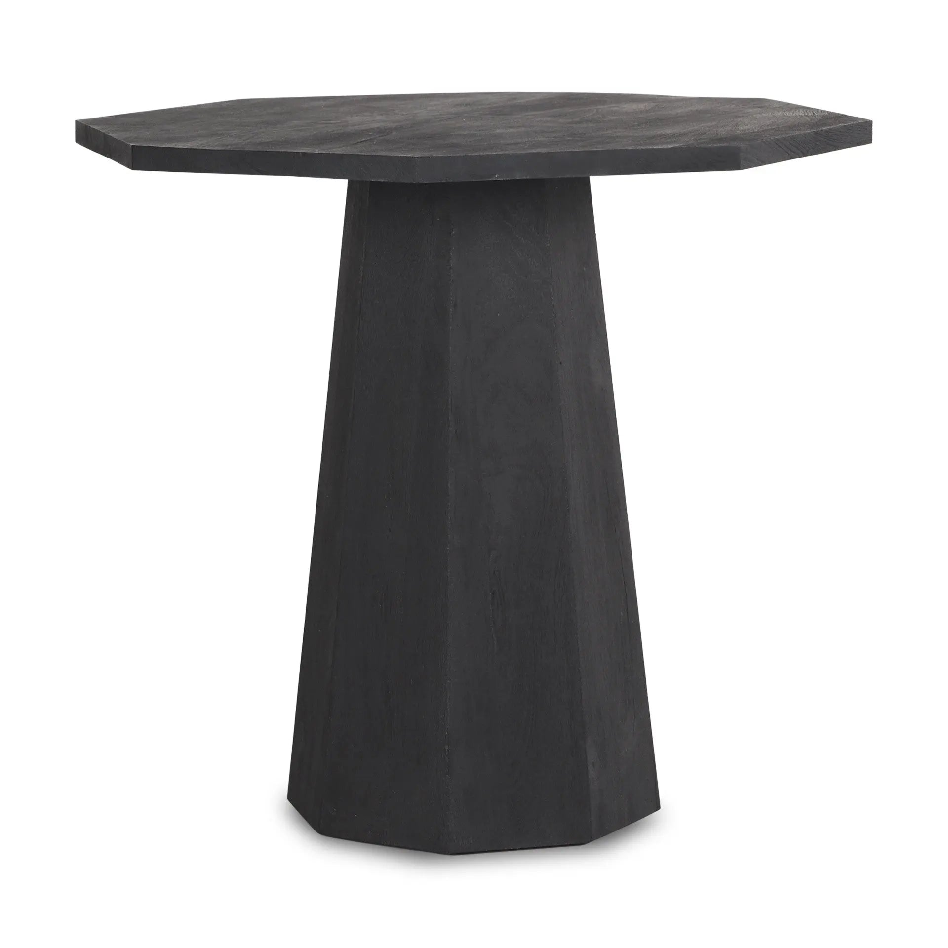 30" Black Solid Wood Hexagonal Pedestal End Table Homeroots Living Room
