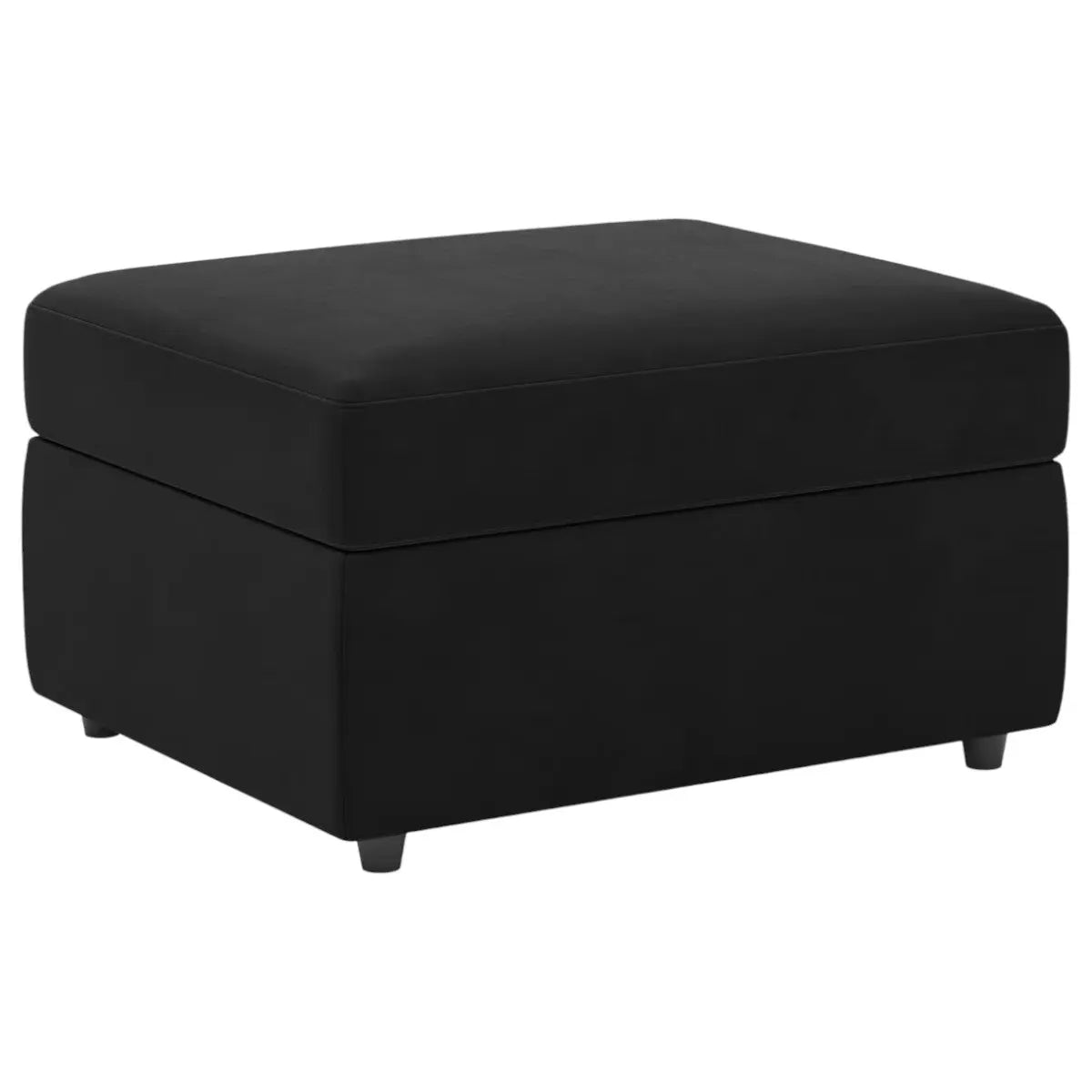 30" Black Velvet Storage Ottoman Homeroots Living Room