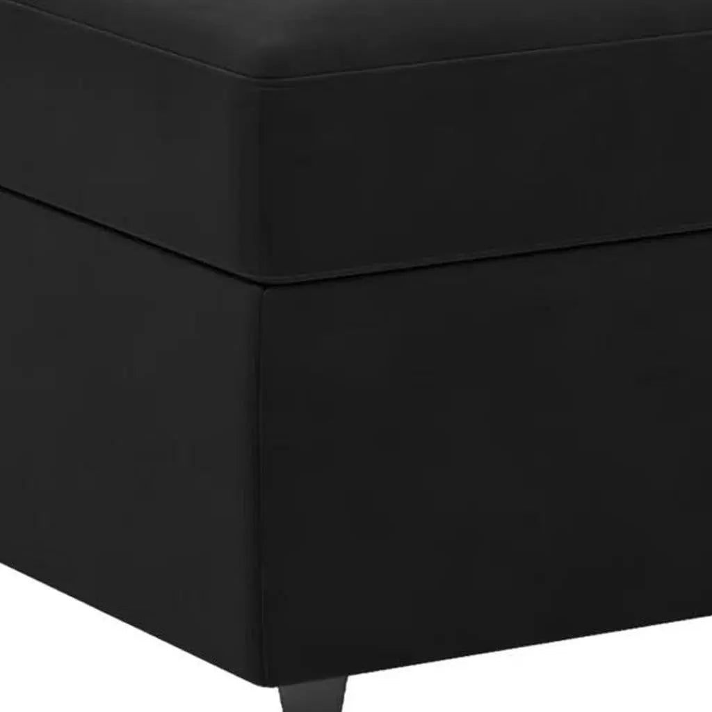 30" Black Velvet Storage Ottoman Homeroots Living Room