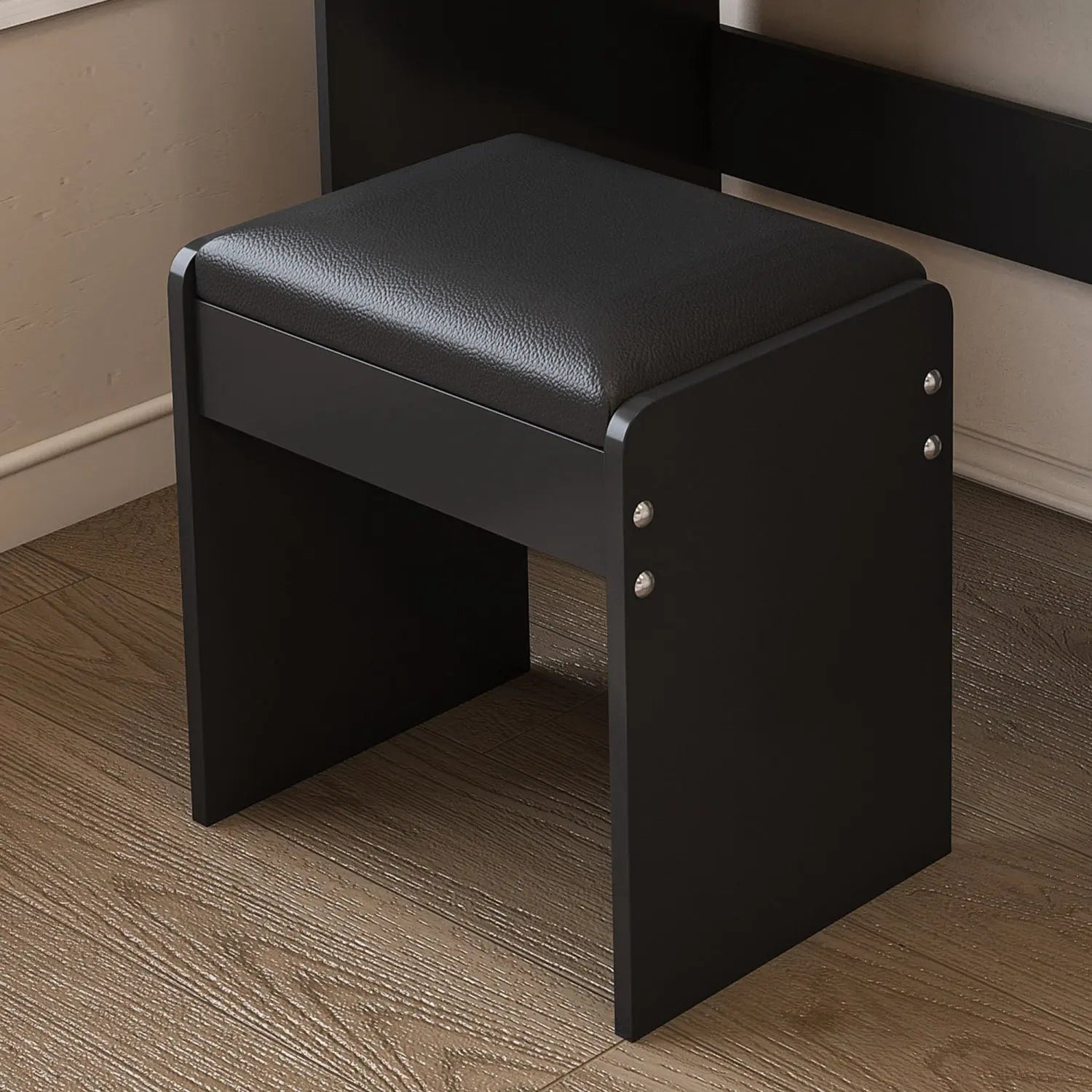 30" Black Wood Mirrored Vanity Table Homeroots Living Room