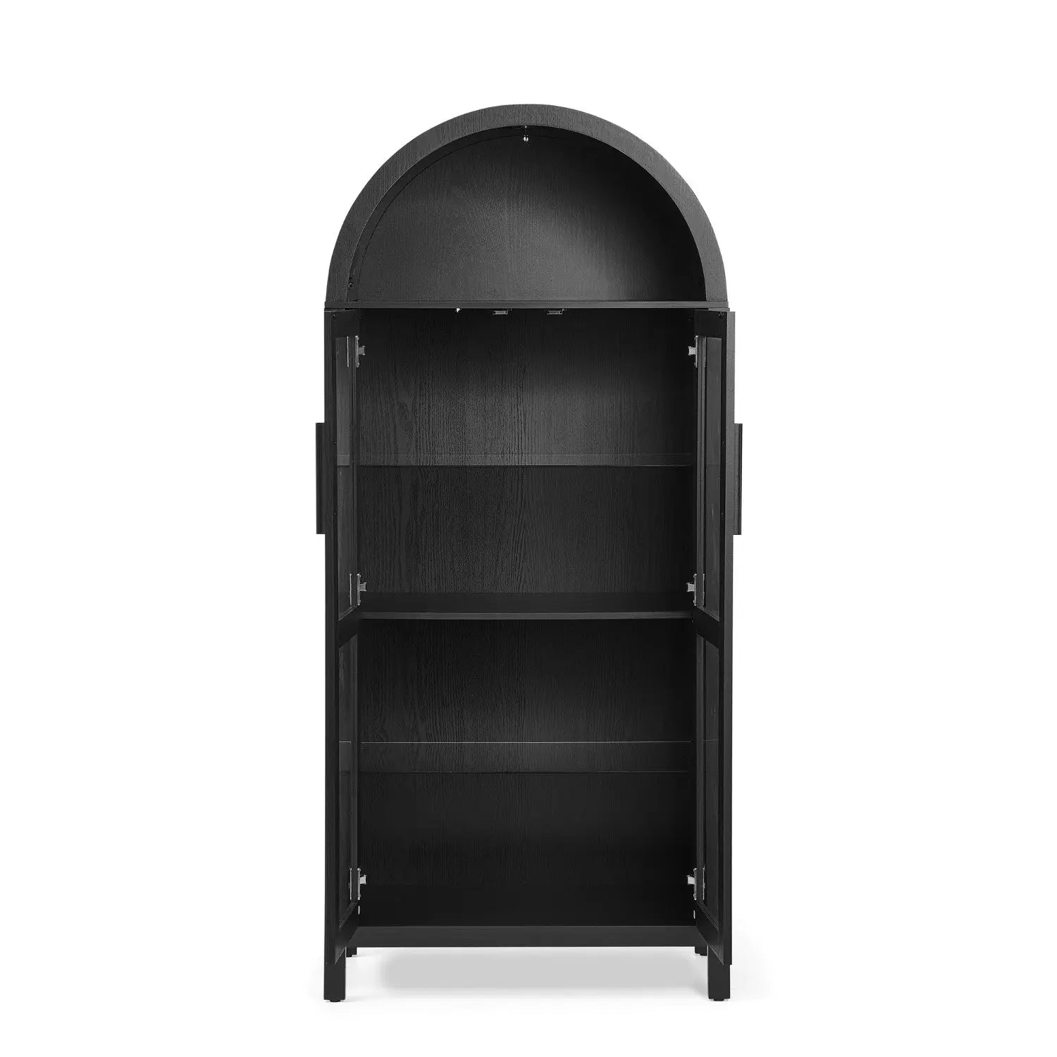 30" Black Wood Oval Accent Cabinet With Two Doors Homeroots Kitchen & Dining