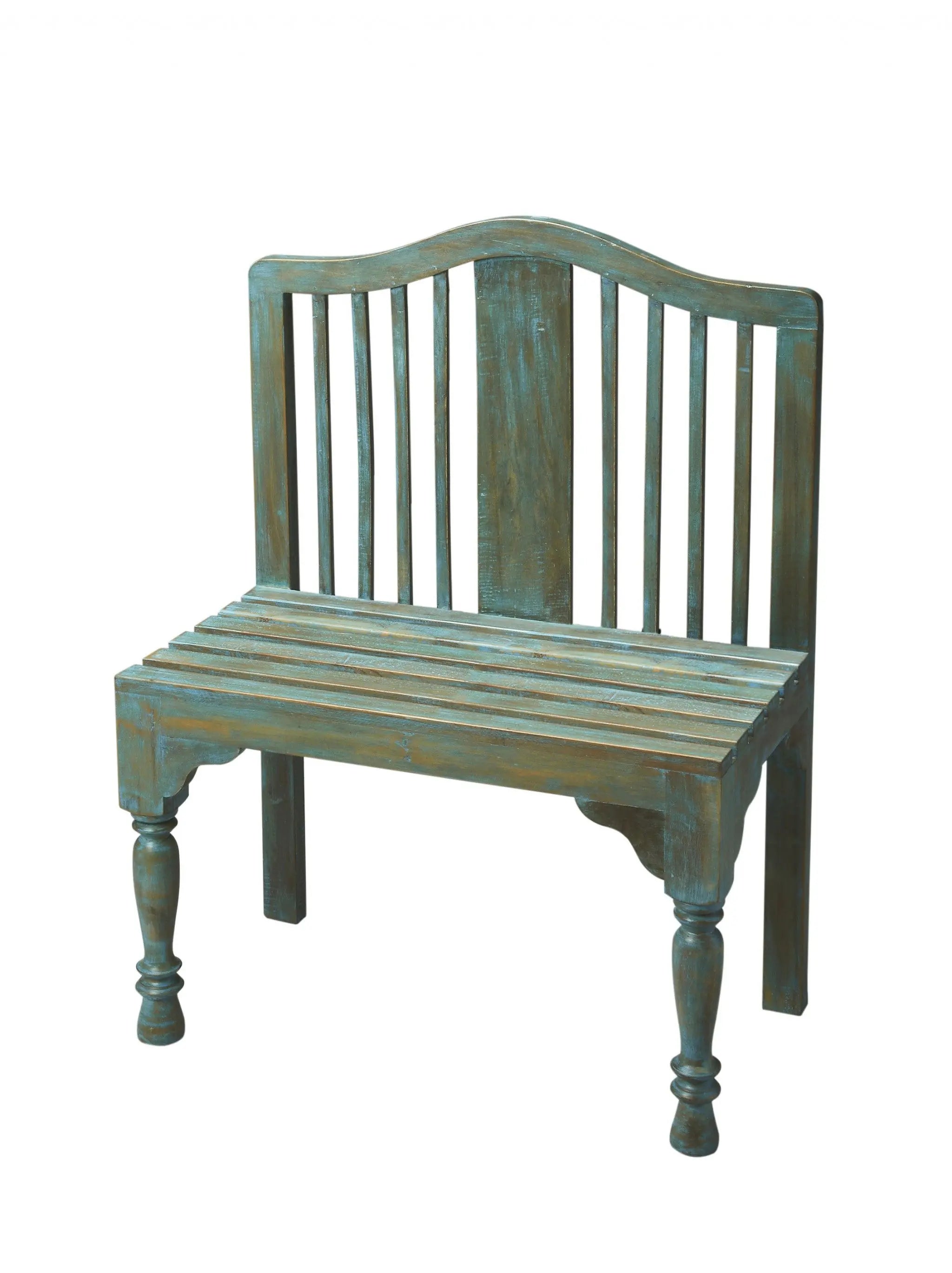 30" Blue Solid Wood Garden Patio Bench Homeroots Outdoor