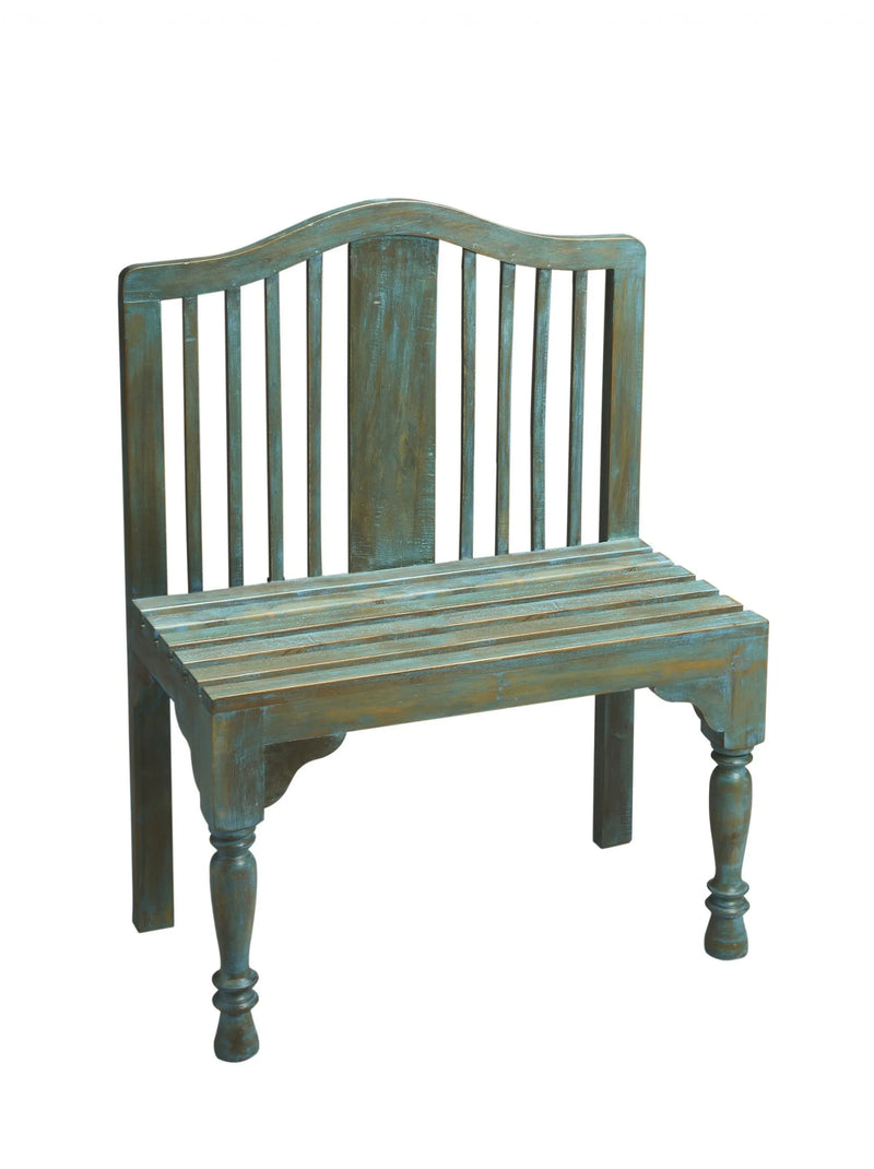 30" Blue Solid Wood Garden Patio Bench Homeroots Outdoor